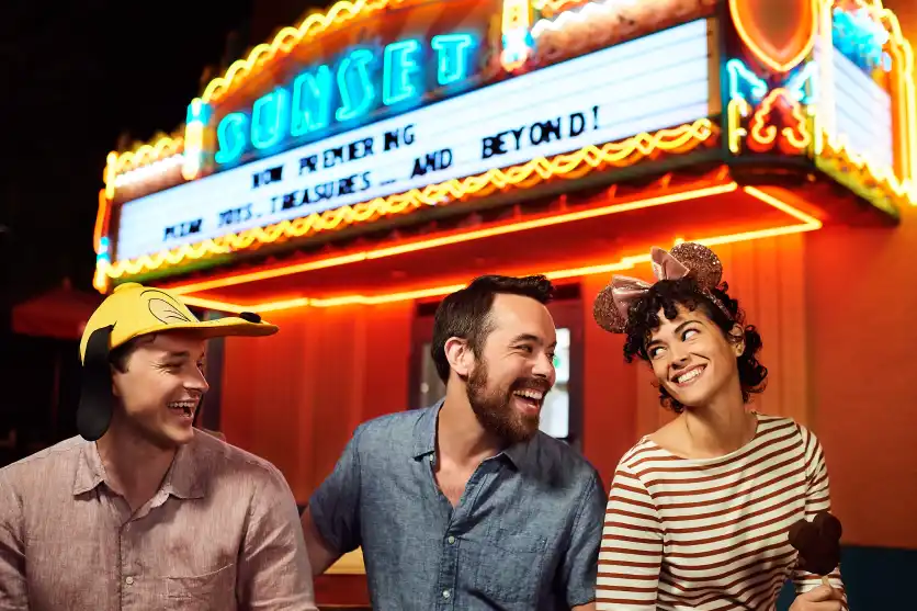 Image of a Disney After Hours event card featuring vibrant graphics and the Disney logo, promoting special nighttime experiences.