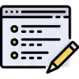 A checklist with bullet points and a pen, representing organization and planning for website content on funexcom.