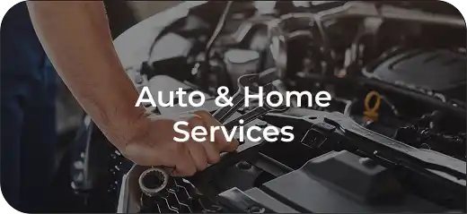 A person working on a car engine in a garage, representing auto and home services offered by Funex.