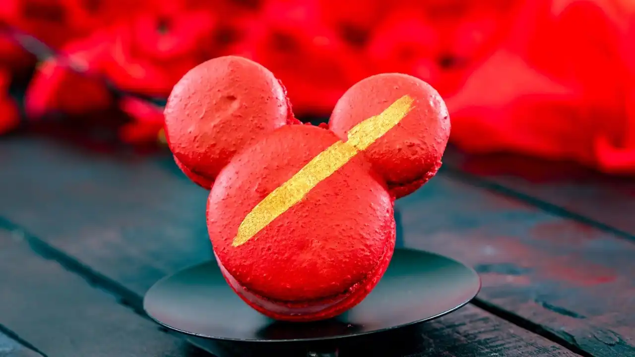 Red Mickey Mouse-shaped Lunar New Year desserts at Disneyland Resort