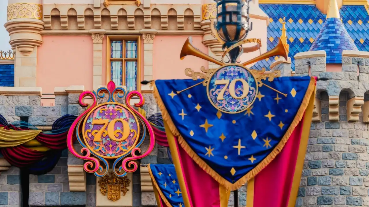 Donald Duck Disneyland Hotel 70th anniversary decoration with birthday cake